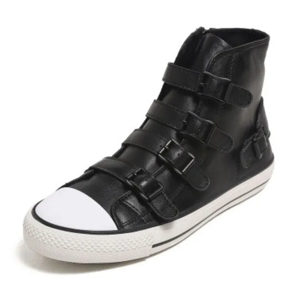 Women Genuine Sheepskin Leather Casual Flat Sneakers